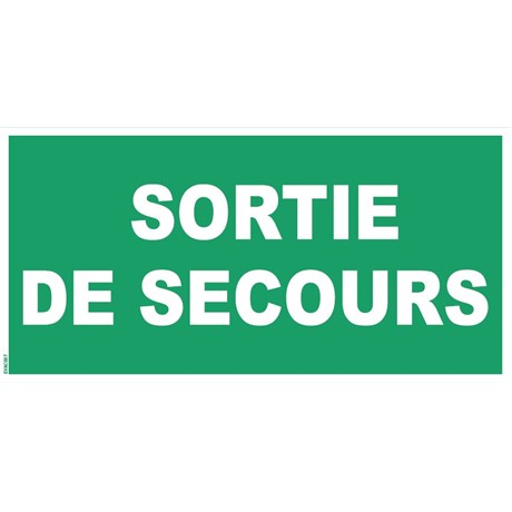 Panneaux d’évacuation "Sortie de secours" - PVC 300x150 mm