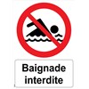 Panneau "Baignade interdite" - PVC A4