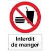 Panneau "Interdit de manger" - PVC A4