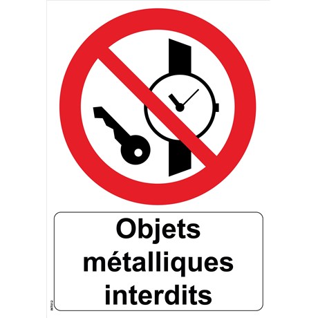 Panneau "Objets métalliques interdits" - PVC A4