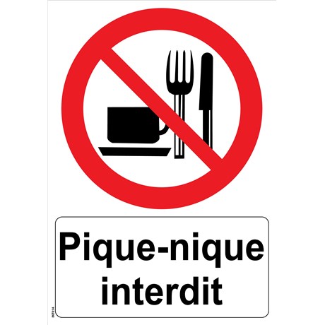 Panneau "Pique-nique interdit" - PVC A5