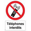 Panneau "Téléphones interdits" - PVC A4