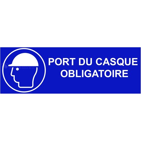 Adhésif "Casque obligatoire" - L.300 x H.100 mm