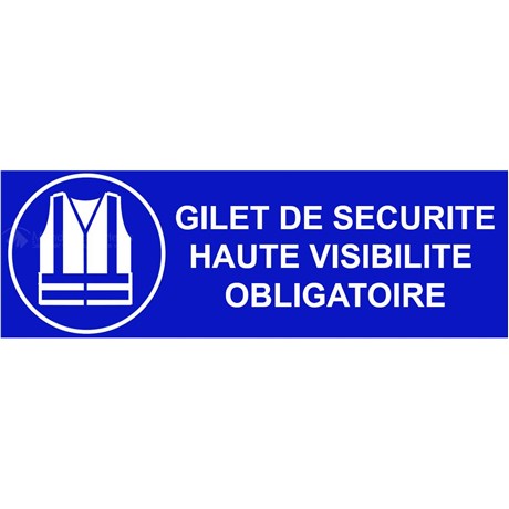 Panneau "Gilet haute visibilité obligatoire" - L.300 x H.100 mm