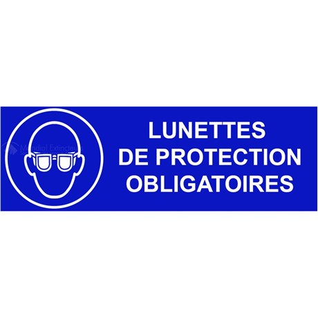 Panneau "Lunettes de protection obligatoires" - L.300 x H.100 mm