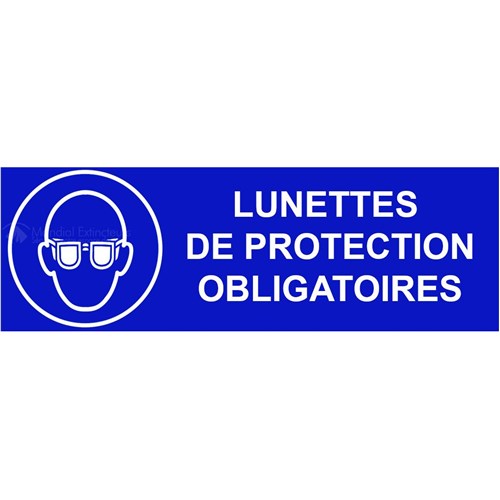 Panneau "Lunettes de protection obligatoires" - L.300 x H.100 mm