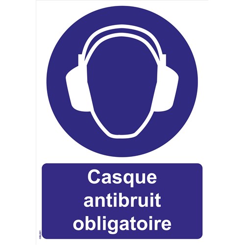 Panneaux "Casque antibruit obligatoire" - PVC A5