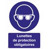 Panneaux "Lunettes de protection obligatoire" - PVC A4