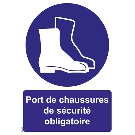 Panneaux "Port de chaussures de sécurité obligatoire" - PVC A5