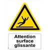 Panneau "Attention surface glissante" - PVC A4