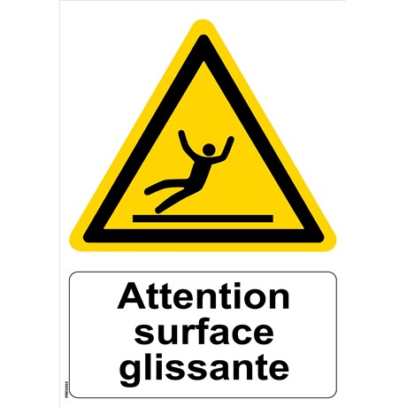 Panneau "Attention surface glissante" - PVC A4