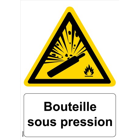 Panneau "Bouteille sous pression" - PVC A4