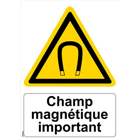 Panneau "Champ magnétique important" - PVC A4