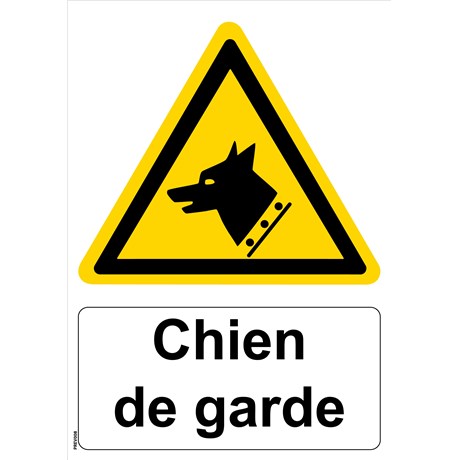 Panneau "Chien de garde" - PVC A4