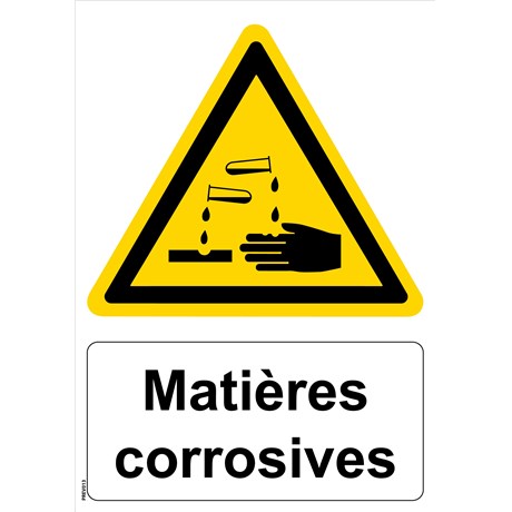 Panneau "Matières corrosives" - PVC A4