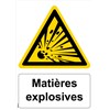 Panneau "Matières explosives" - PVC A4