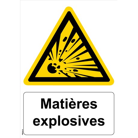 Panneau "Matières explosives" - PVC A4