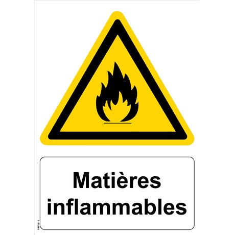 Panneau "Matières inflammables" - PVC A4