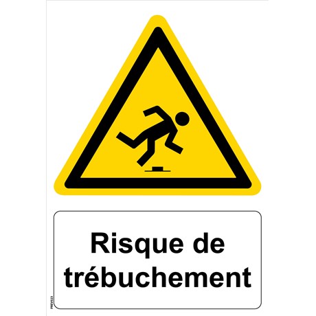 Panneau "Risque de trébuchement" - PVC A4