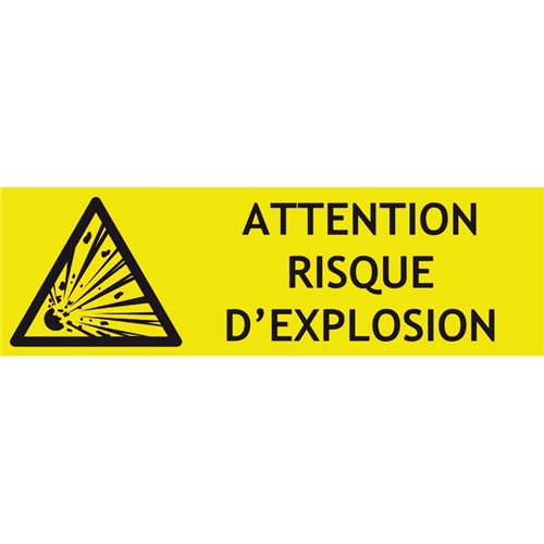 Panneau risque d'explosion – L.300 x H.100 mm