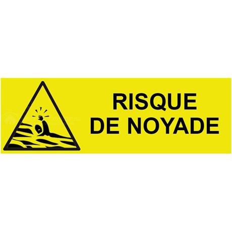 Panneau risque de noyade – L.300 x H.100 mm