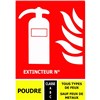 Lot de 10 Panneau pictogramme extincteur à poudre 125 x 190