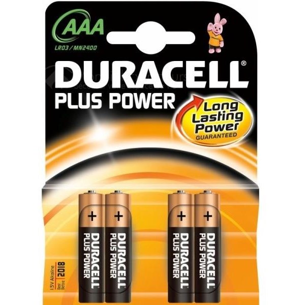 Duracell Blister de 4 piles 1.5 volts alcaline LR03 AAA PLUS à la marque  DURACELL - prix pas cher chez iOBURO- prix pas cher che