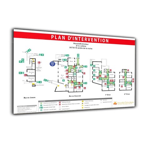 Plan d'intervention sur Dibond blanc - Format A3