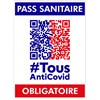 Sticker QR CODE "PASS SANITAIRE OBLIGATOIRE" - 15 X 20 CM