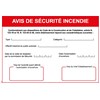 Avis de sécurité incendie - PVC A4