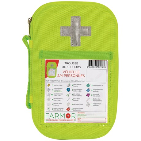 Trousse de secours fuorescente pour voiture 2/4 personnes