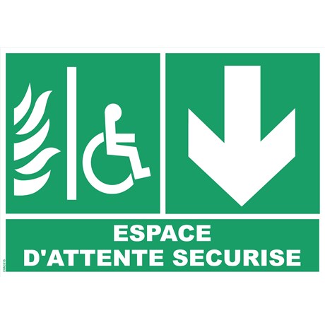 Espace d’attente sécurisé flèche bas - PVC A4