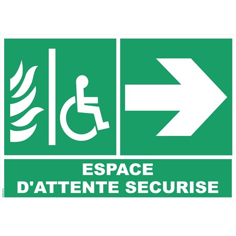 Espace d’attente sécurisé flèche droite - PVC A4