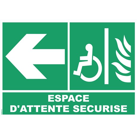 Espace d’attente sécurisé flèche gauche - PVC A4