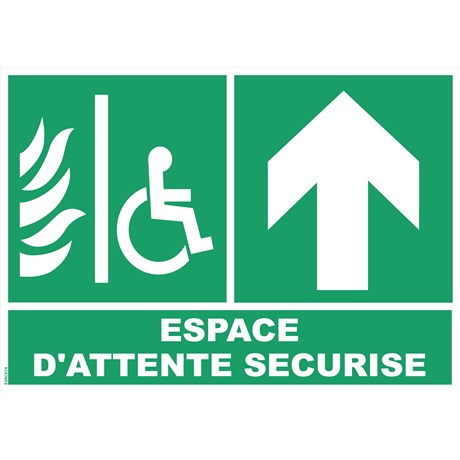 Espace d’attente sécurisé flèche haut - PVC A4