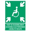 Panneau "Point de rassemblement accessible aux PMR" - PVC A4