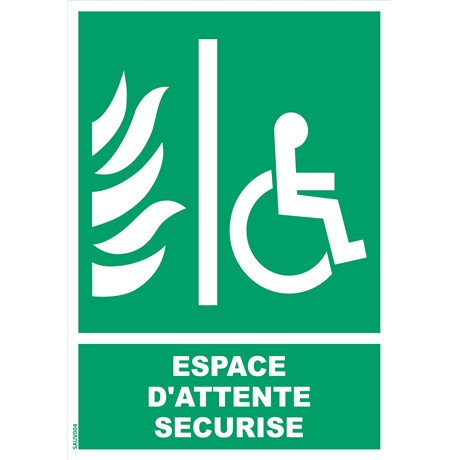 Panneau "espace d'attente sécurisé" PMR - PVC - Format A4