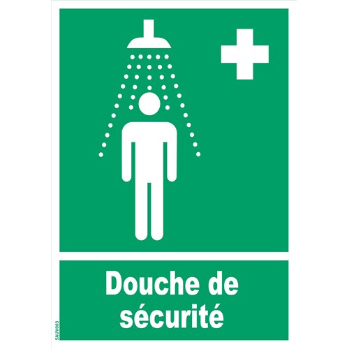 Panneau PVC douche de sécurité – Taille A5