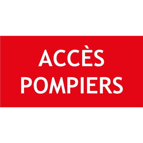 "ACCES POMPIERS" PVC rigide 200 X 100 mm