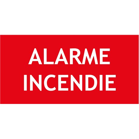 "ALARME INCENDIE" en PVC rigide 200 X 100 mm