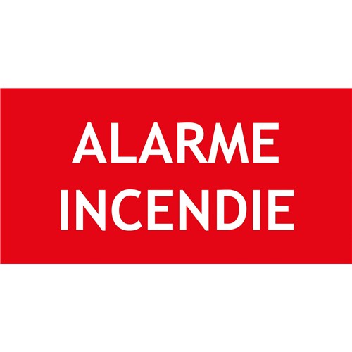 "ALARME INCENDIE" en PVC rigide 200 X 70 mm