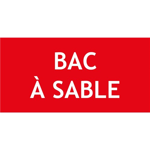 Panneau "BAC A SABLE" en PVC rigide 200 X 100 mm