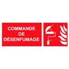 Panneau "Commande de désenfumage" PVC - 200x80 mm