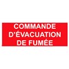 Panneau "Commande d’évacuation de fumée" PVC - 200x80 mm