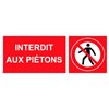 Panneau "Interdit aux piétons" PVC - 200x80 mm