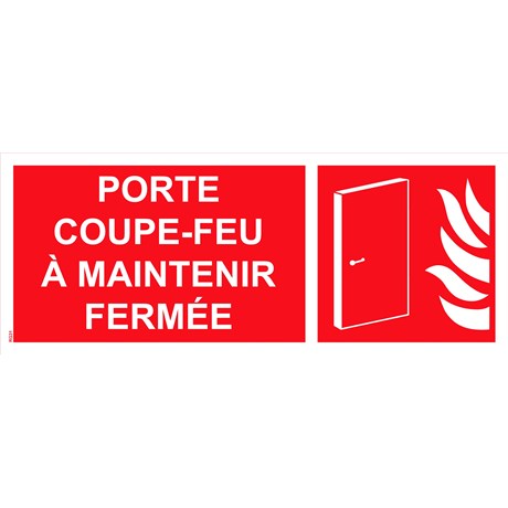 Panneau "Porte coupe-feu à maintenir fermée" PVC - 200x80 mm