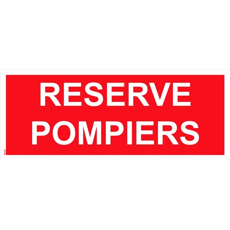 Panneau "Réserve pompiers" PVC - 200x80 mm