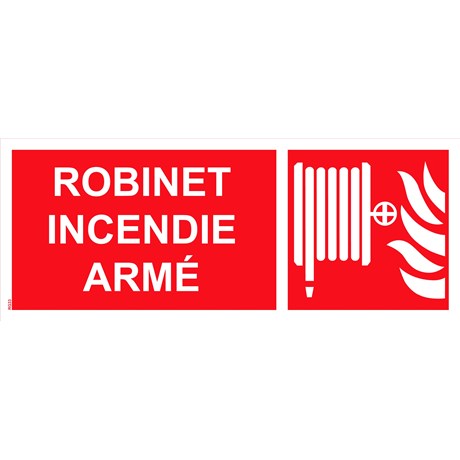 Panneau "Robinet incendie armée" PVC - 200x80 mm