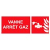 Panneau "Vanne arrêt gaz" PVC - 200x80 mm