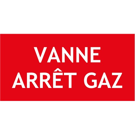 "VANNE ARRET GAZ" en PVC rigide 200 X 100 mm